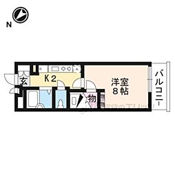 レオパレスルビナス 1Kの間取図画像