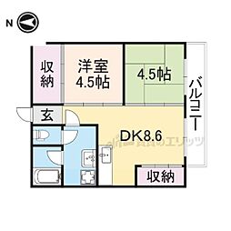 森野ビル 2DKの間取図画像