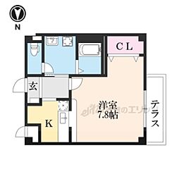 リバティスクエア 1Kの間取図画像