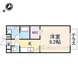 ハイツK3 1Kの間取図画像