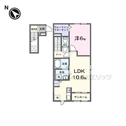 フレッシュハウス3 1LDKの間取図画像