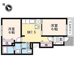 ハオスリーリエ2 2DKの間取図画像