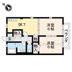 カーサベルデ 2DKの間取図画像