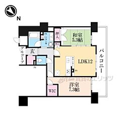 プレサンスロジェ草津大路 2LDKの間取図画像
