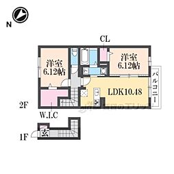 ディールーム・ブリリアント 2LDKの間取図画像