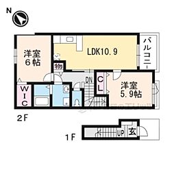 レインボーツ 2LDKの間取図画像