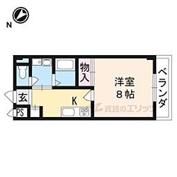 エクセレント中村3号 1Kの間取図画像