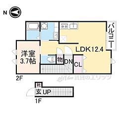 DHCR彦根古沢町 1LDKの間取図画像