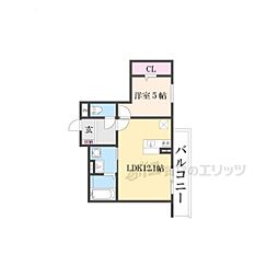 VENT ClAIR 1DKの間取図画像