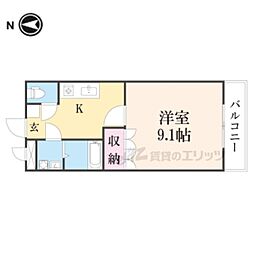 サラージュ 1Kの間取図画像