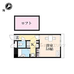 レオパレスグリンデルワルド 1Kの間取図画像