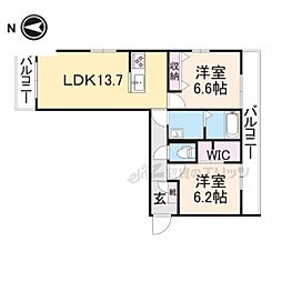 ウィステリア 2LDKの間取図画像