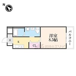 Felichegarden 1Kの間取図画像