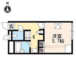 レオパレスRacoonD6愛荘 1Kの間取図画像