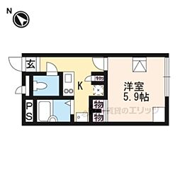 レオパレスコンフォート外海 1Kの間取図画像