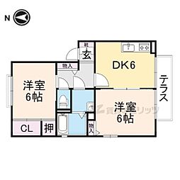ララ・コートのどか 2DKの間取図画像