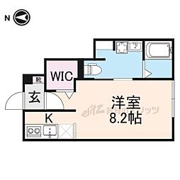 RUSH2 1Kの間取図画像