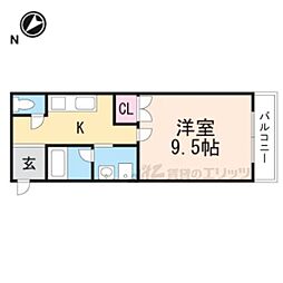 DreamPaLace千秀 1Kの間取図画像