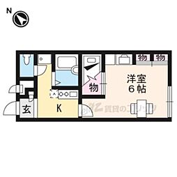 レオパレスザ・ストリングス 1Kの間取図画像