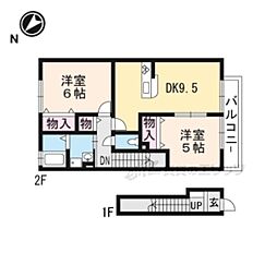 モンアヴニールC 2LDKの間取図画像