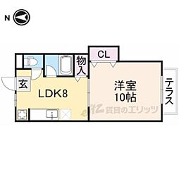 ワンズクレスト小堀 1DKの間取図画像