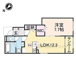 クレメント近江八幡 A 1LDKの間取図画像