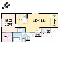プラシードN 1LDKの間取図画像