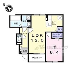 ルークス後三条I 1LDKの間取図画像