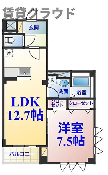 カーサ　フェリーチェ 201｜千葉県市原市八幡北町3丁目(賃貸マンション1LDK・2階・47.76㎡)の写真 その2