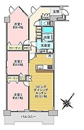 サンセレクト稲積公園2 3LDKの間取図画像