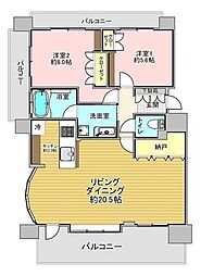 グランファーレアクアパークス 2LDKの間取図画像