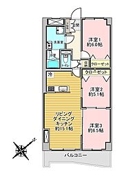 グリーンヴィラ琴似A棟 3LDKの間取図画像