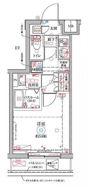 クレヴィスタ横浜大口 409｜神奈川県横浜市神奈川区大口仲町(賃貸マンション1K・4階・20.82㎡)の写真 その2