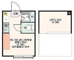 ハーモニーテラス東綾瀬 206 206 ｜ 東京都足立区東綾瀬１丁目23-9（賃貸アパート1R・2階・10.92㎡） その2