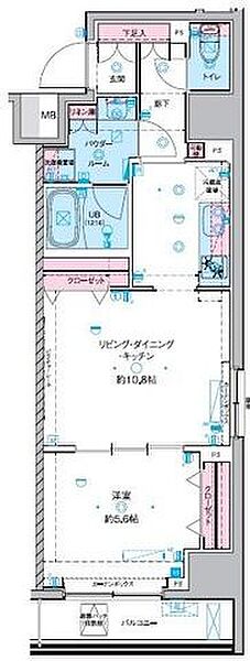 GENOVIA 東神田 green veil 1212｜東京都千代田区東神田２丁目(賃貸マンション1LDK・12階・42.66㎡)の写真 その2