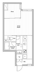 HarmonyGracia不動前 1LDKの間取図画像