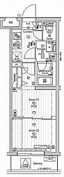 PREMIUMCUBE武蔵新田 2Kの間取図画像