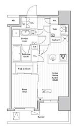 オーパスレジデンス武蔵小山 1LDKの間取図画像