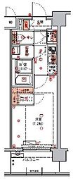 ハーモニーレジデンス東京アーバンスクエア#002 1Kの間取図画像