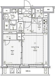 THEPREMIUMCUBEGOSAKI 1LDKの間取図画像