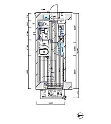 MAINSTAGE白金3 1Kの間取図画像