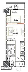 ジェノヴィア四谷三丁目グリーンヴェール 1DKの間取図画像