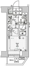 プレミアムキューブ品川大崎 1Kの間取図画像