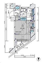 MAINSTAGE三ノ輪EAST ワンルームの間取図画像
