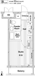 メインステージ錦糸町2 1Kの間取図画像