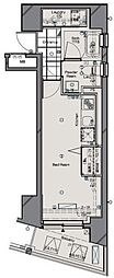 アルテッシモリンククロス ワンルームの間取図画像