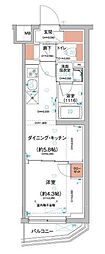 ハーモニーレジデンス羽田天空橋 1DKの間取図画像