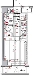 PREMIUMCUBE広尾 1Kの間取図画像