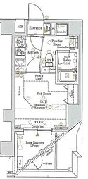 AXAS東京ORIENS 1Kの間取図画像