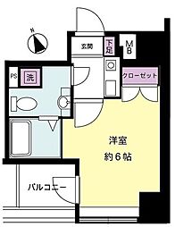 サンテミリオン茅場町リバーサイド 1Kの間取図画像